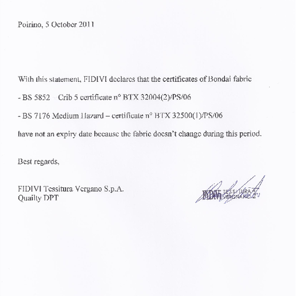 bond - flammability crib 5 statement